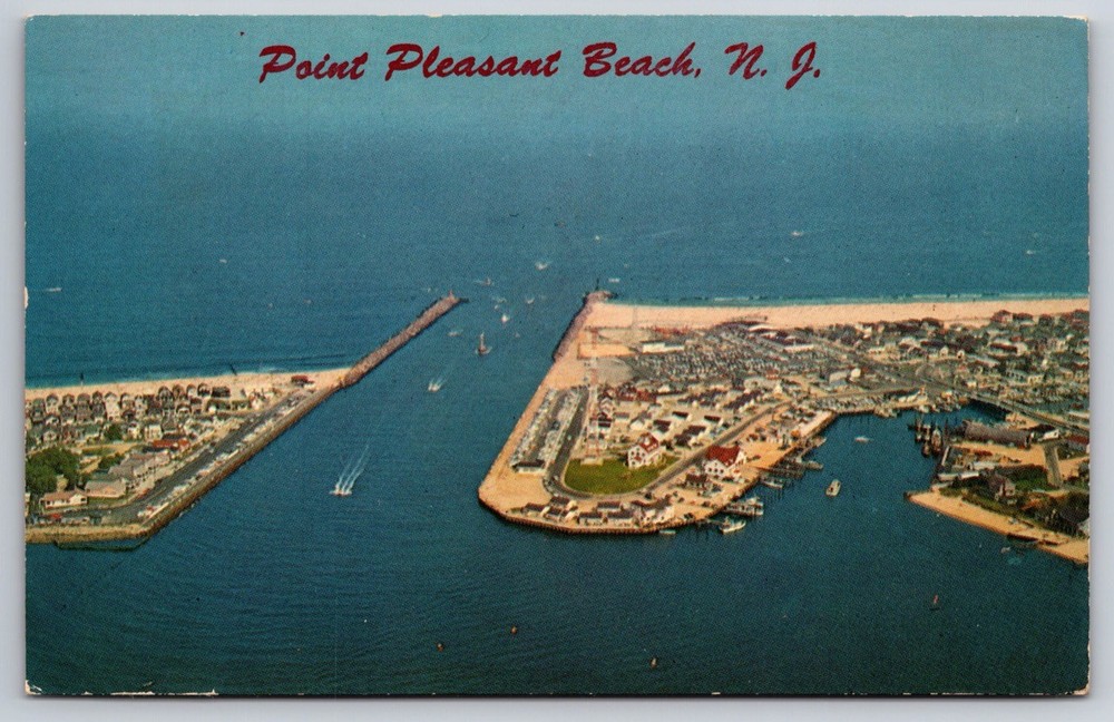 Point Pleasant Beach New Jersey Postcard Aerial View USA Unposted