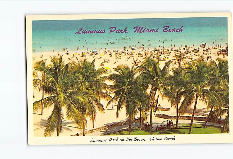 Postcard Lummus Park on the Ocean Miami Beach Florida USA