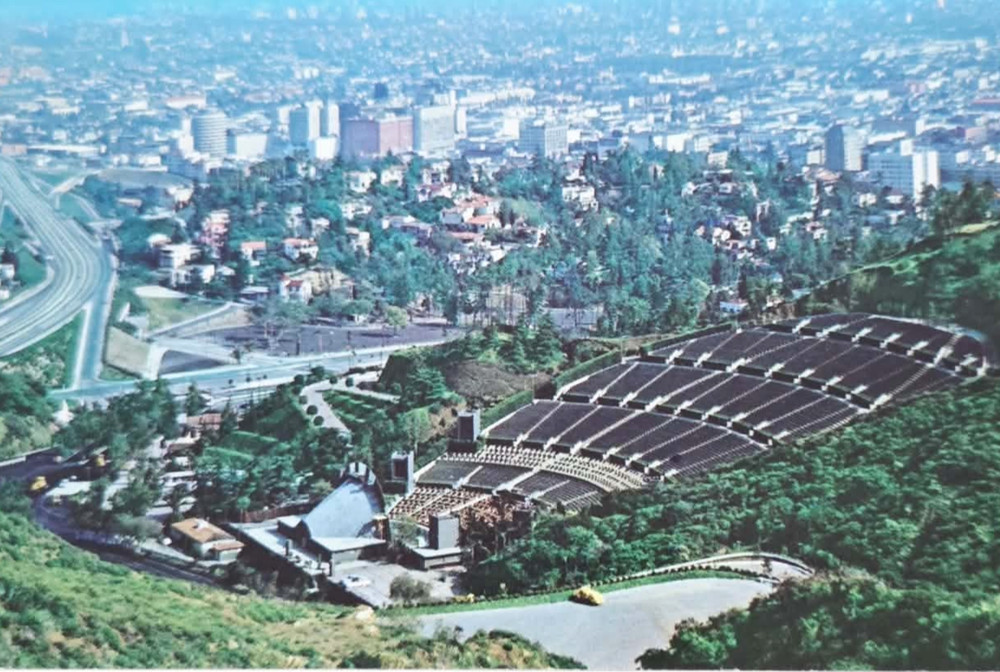 Hollywood, California, Aerial View, 1960's, Hollywood Bowl Postcard