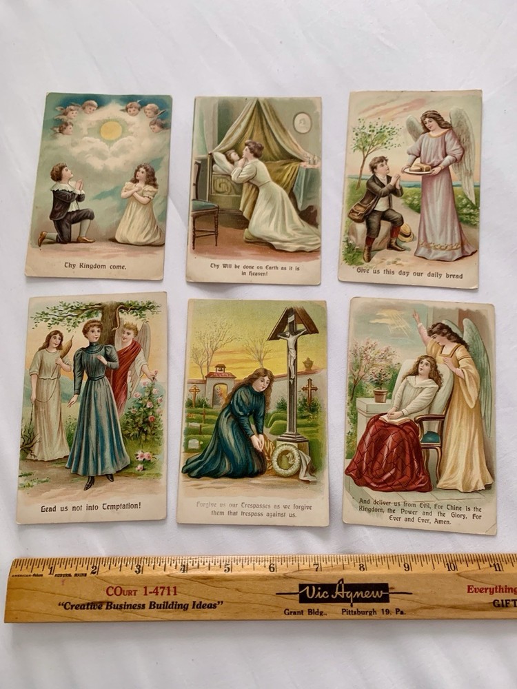 Antique 1900’s Religious Postcard Lot Of 6 Embossed Postcards Made In Germany