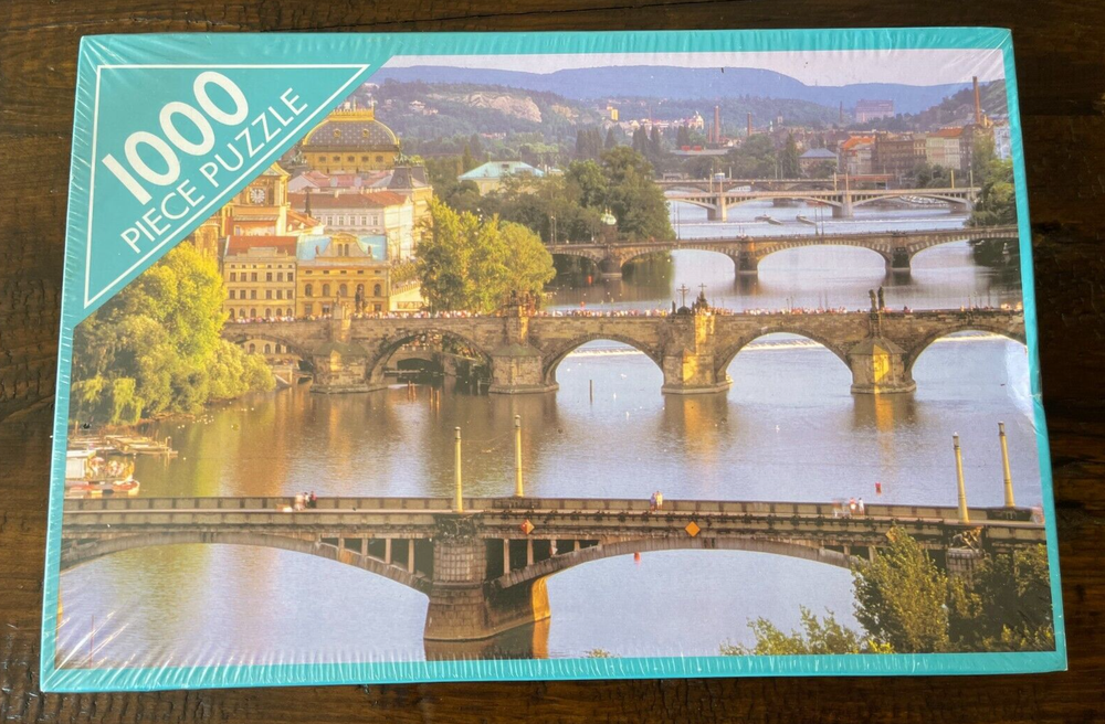 1000 Piece Jigsaw Puzzle New Sealed Vltava River Prague Czech Republic bridges