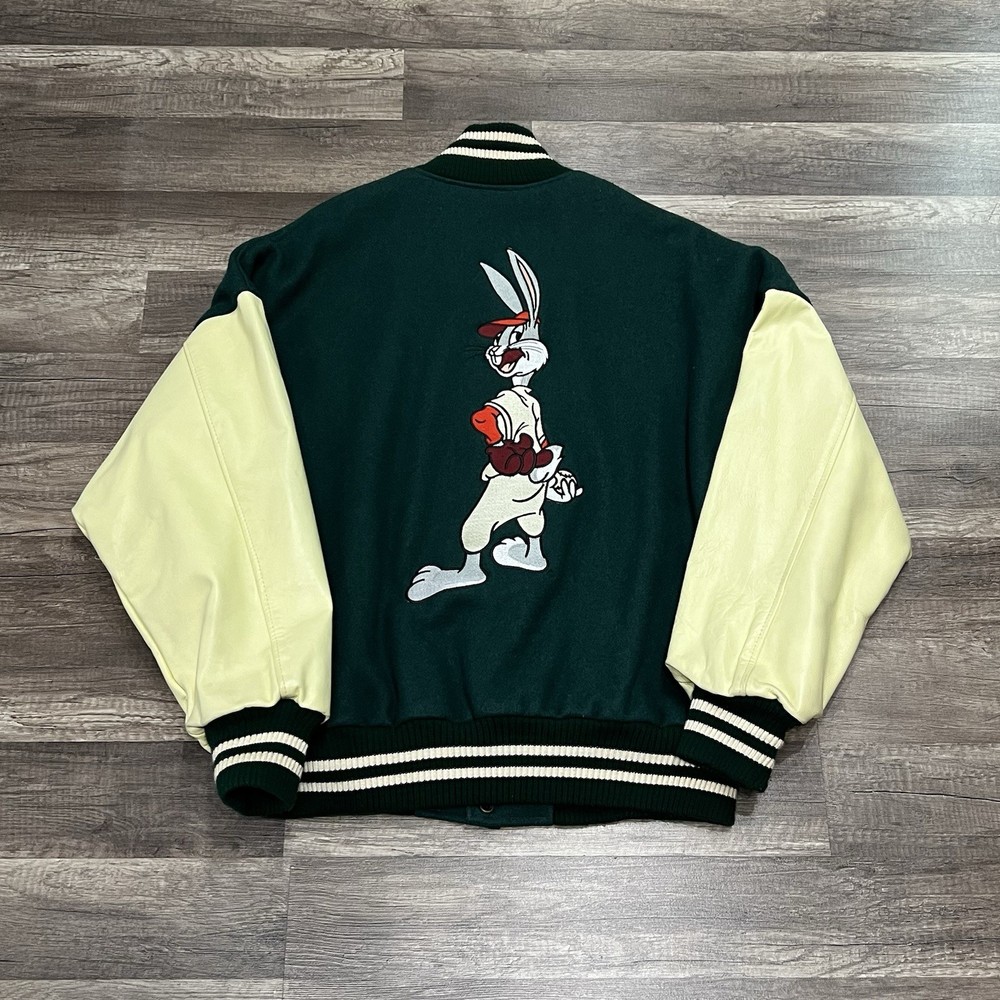 Vintage 90s ACME Looney Tunes Bugs Bunny Baseball Varsity Jacket Men’s Large