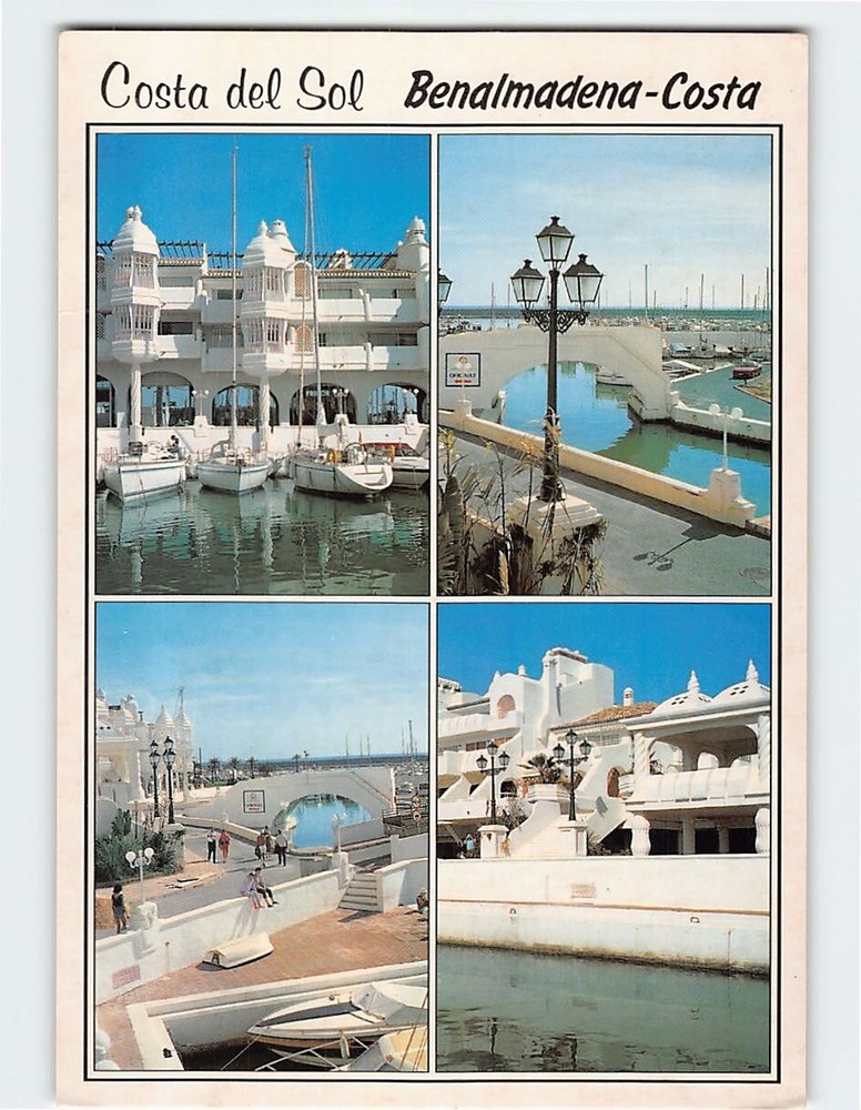 Postcard Puerto Marina Costa Del Sol Benalmadena Spain