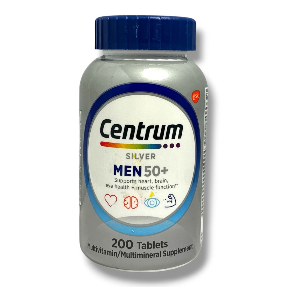 Centrum Silver Men 50+ Multivitamin/Multimineral Supplement (200 Tablets) New