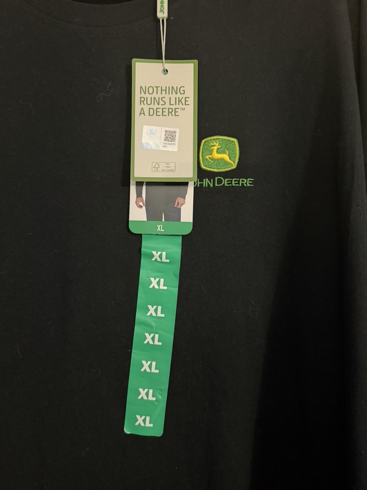 John Deere Men's Long Sleeve Tee, Black