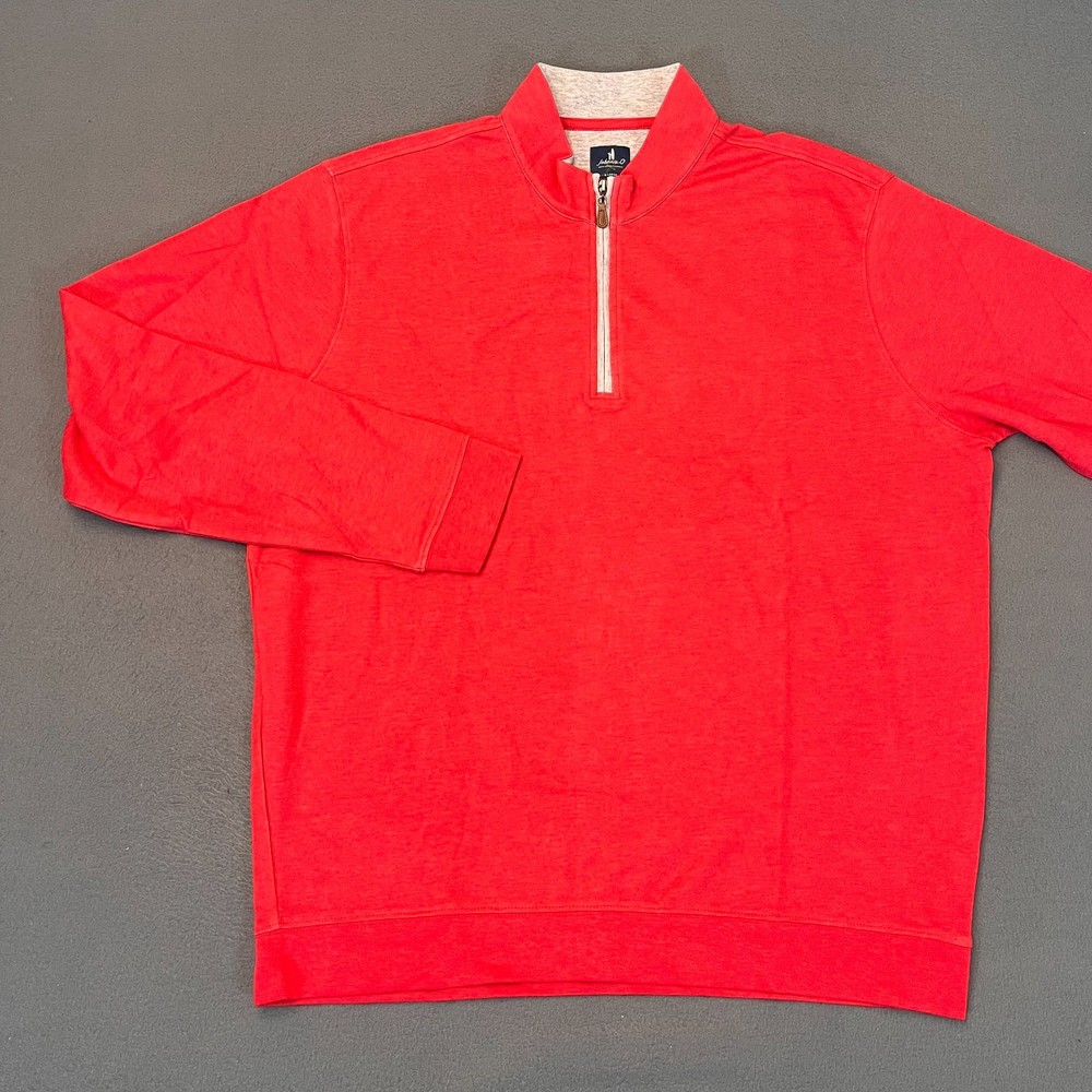 Johnnie-O Mens Sz XL Sully Quarter Zip Pullover Wrinkle Resistant Red 1 Modal