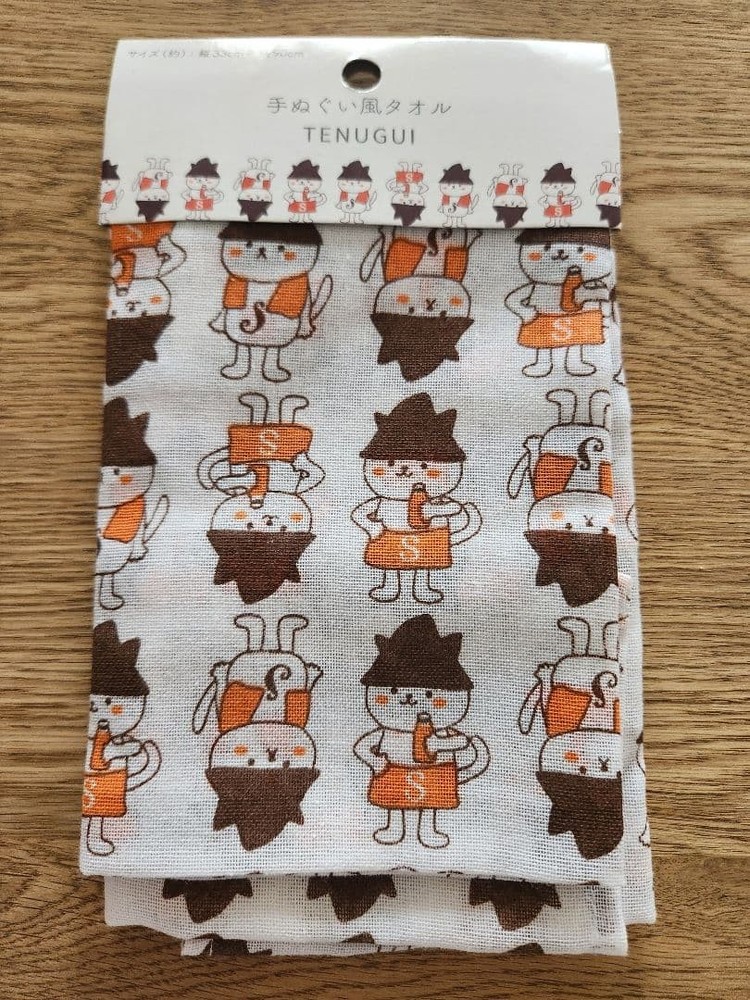 Japanese Tenugui Towels Cat character cotton