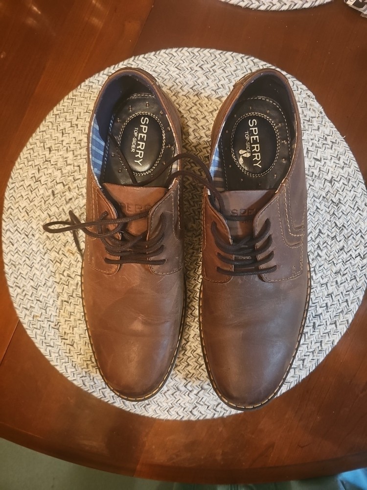 Men's Sperry Top Sider Size 7 M Brown Leather Shoes Tie