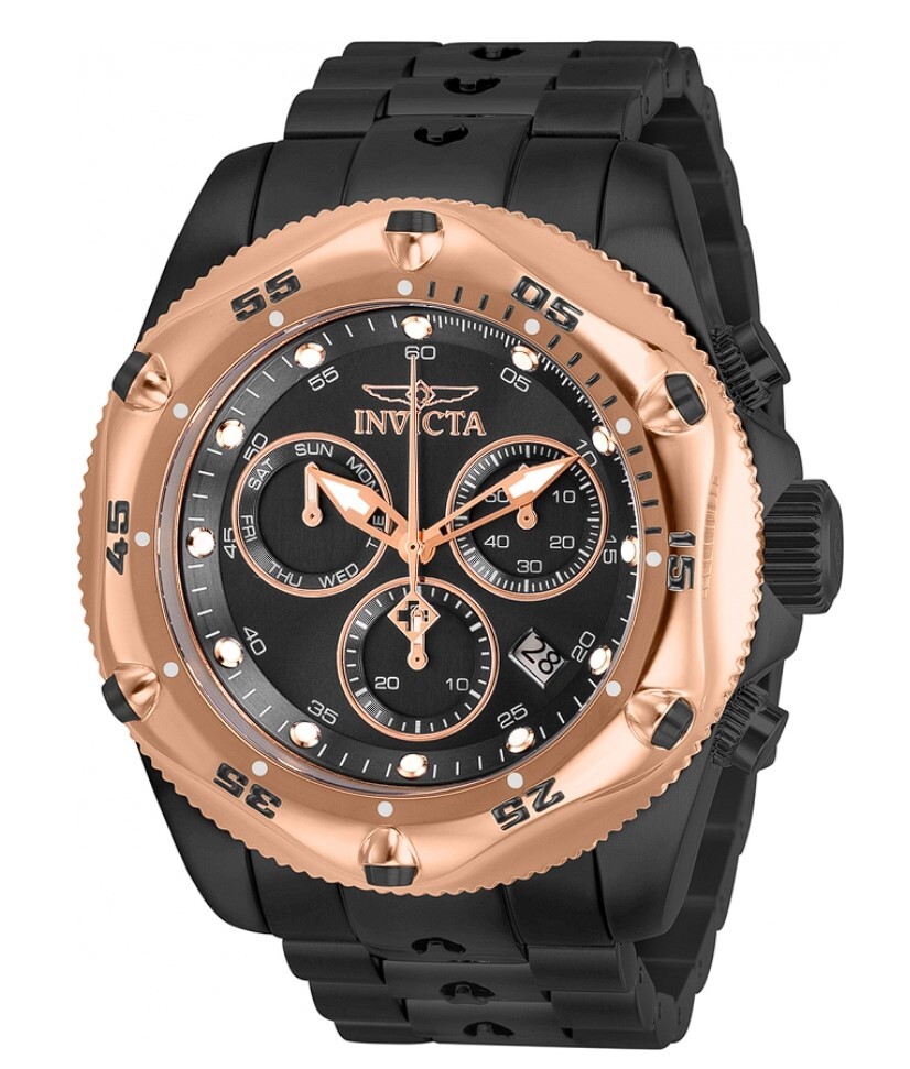 Invicta Pro Diver Men's 51mm Black Dial Rose Gold Swiss Chronograph Watch 31613