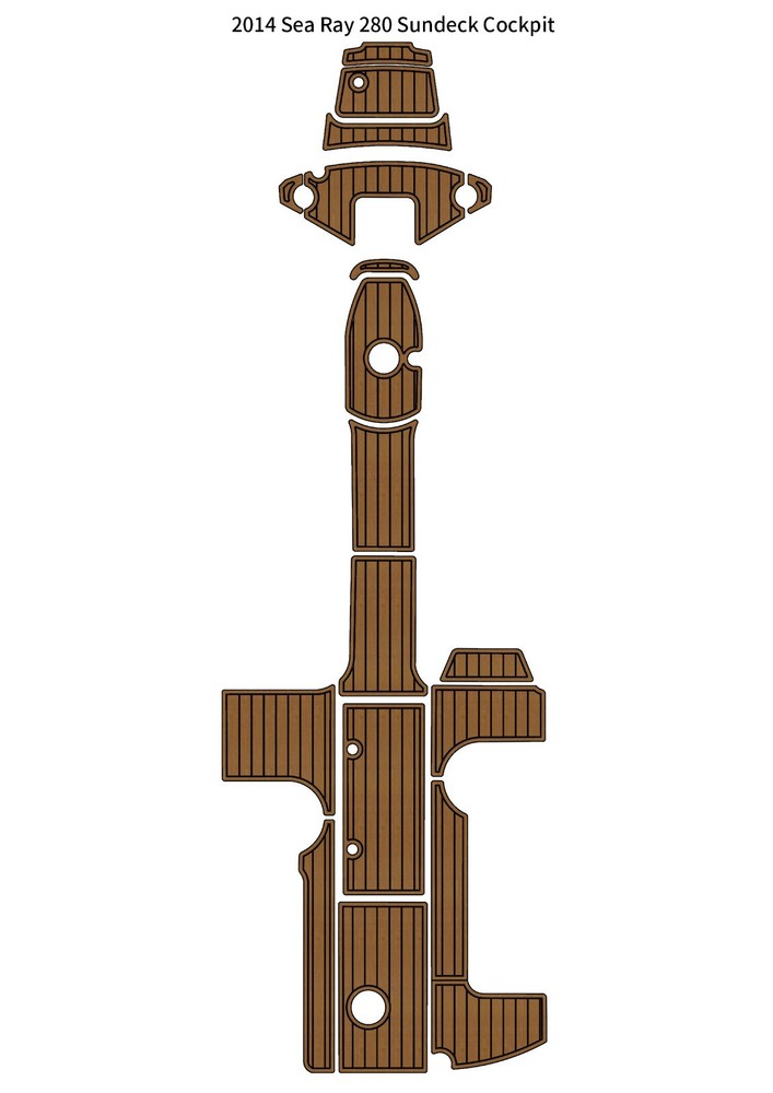 2014 Sea Ray 280 Sundeck Cockpit Pad Boat EVA Foam Faux Teak Deck Floor Mat