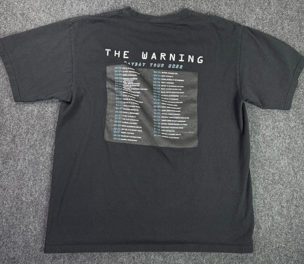 Official The Warning Mayday Tour  2022 Band Dates Mens L Black Concert T Shirt