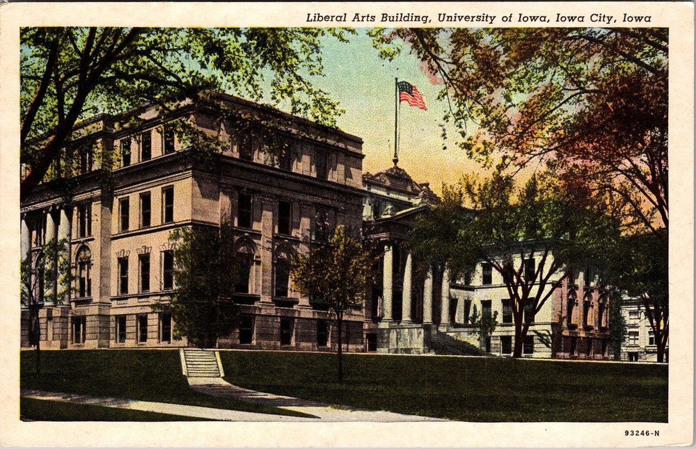 Iowa City IA-Iowa, Liberal Arts Building, University, Vintage Postcard