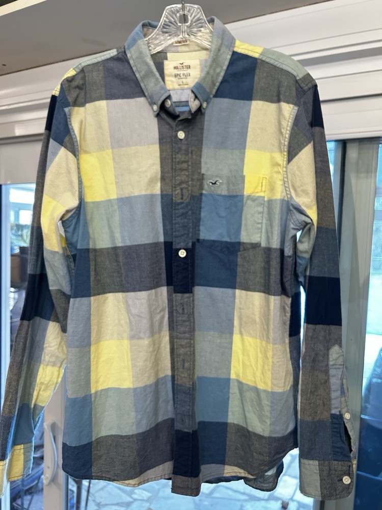 Hollister Epic Flex Stretch Long Sleeve Button Down Shirt Men's Large