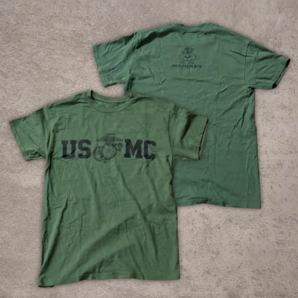 United States Marine Corps USMC T-Shirt Marines Military Green Tee