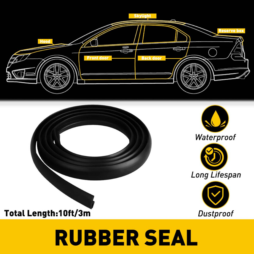 Rubber Seal Trim Prevent Water Leakage Windshield Top Sunroof Roof Window 10FT