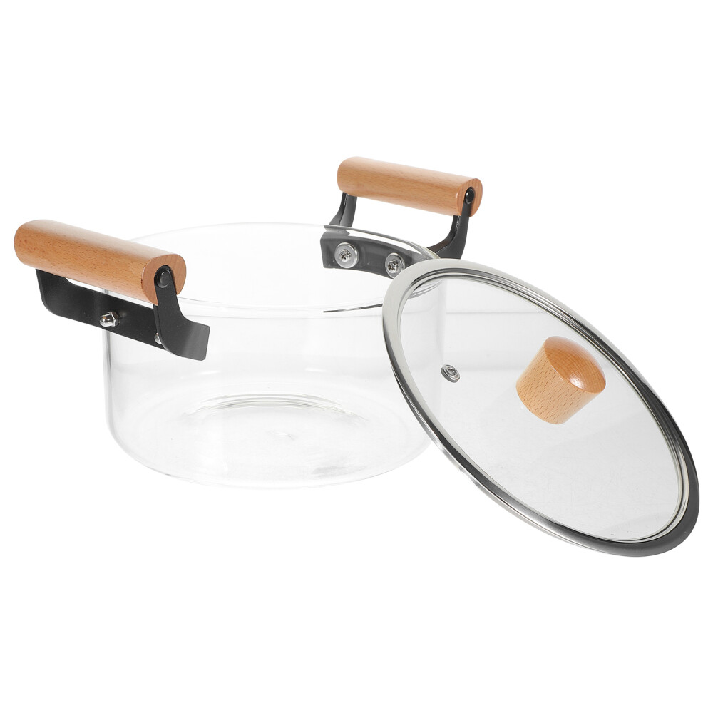 Glass Pans for Cooking Clear Pot Set Soup Noodle Cooker Kitchen Cookware