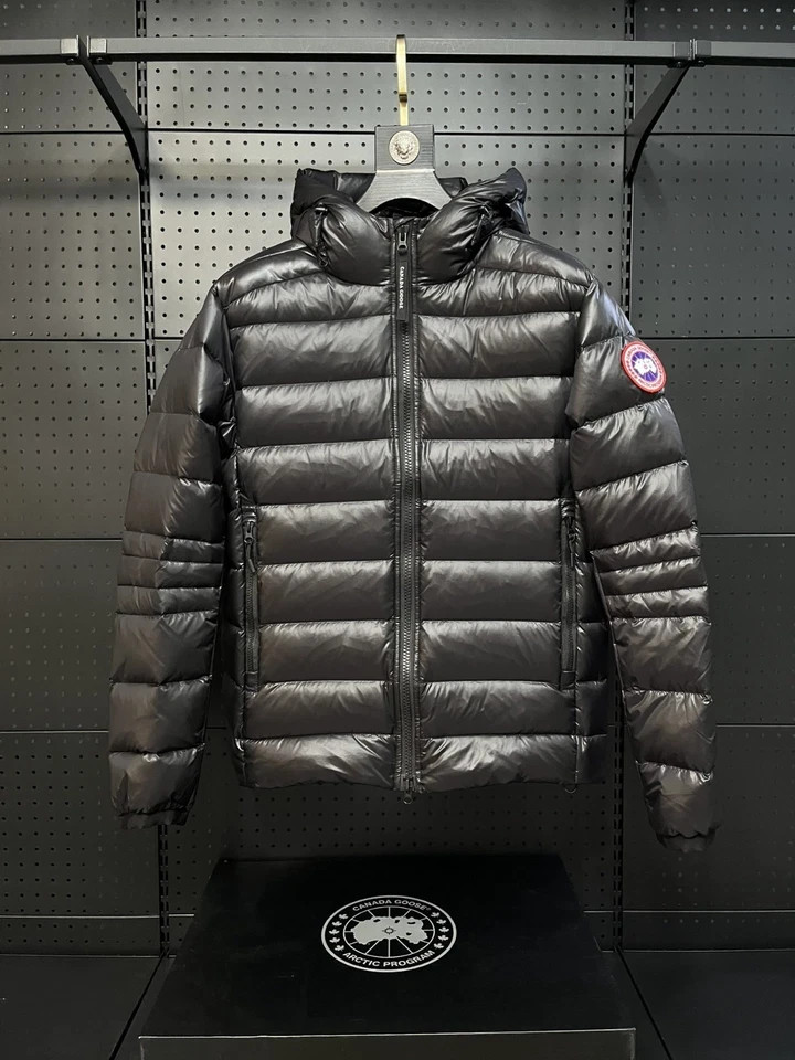 Men's Canada Goose Crofton Hooded Jacket 2227M Black with Red Label Down Jacket