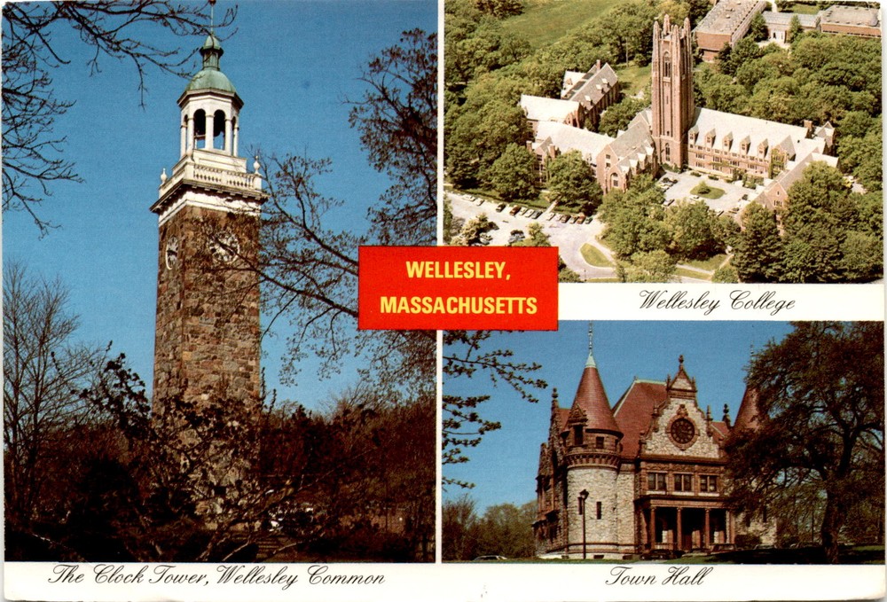Wellesley, Massachusetts, Wellesley College, Clock Tower, Wellesley Postcard