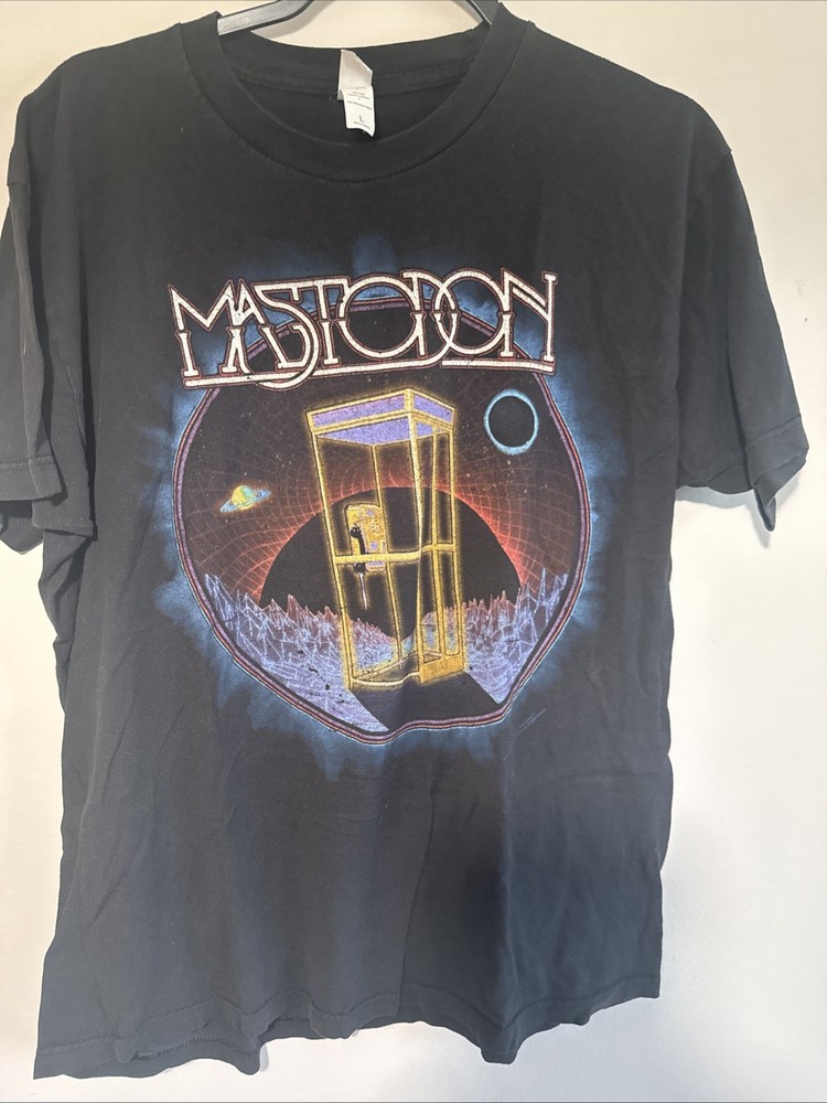 Mastodon Band Black T-Shirt Cosmic Phone Booth Ptp Size Large