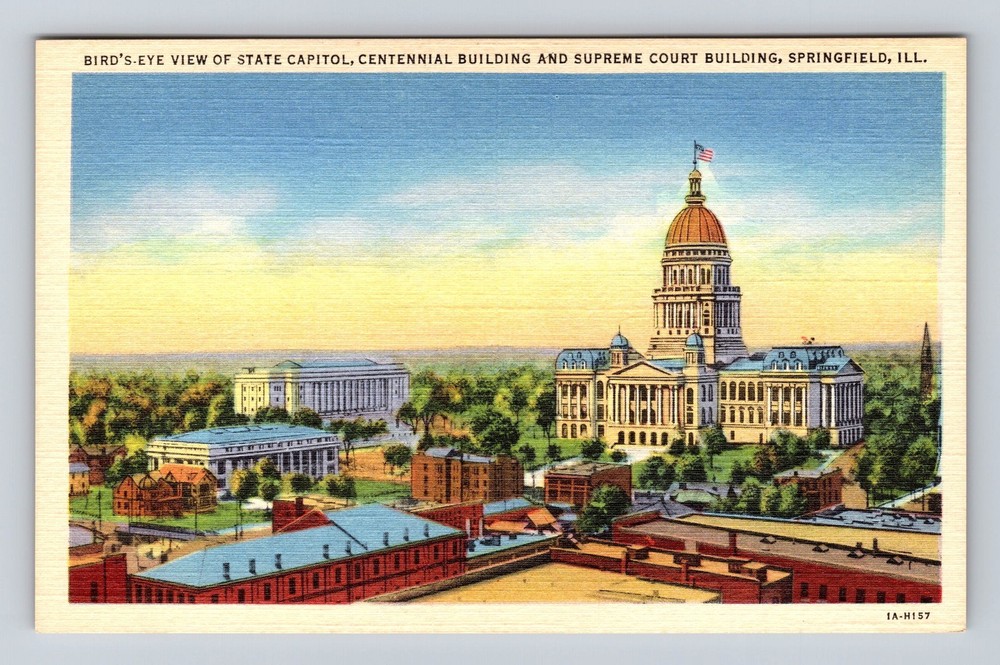 Springfield IL-Illinois State Capitol Centennial Building Vintage Postcard