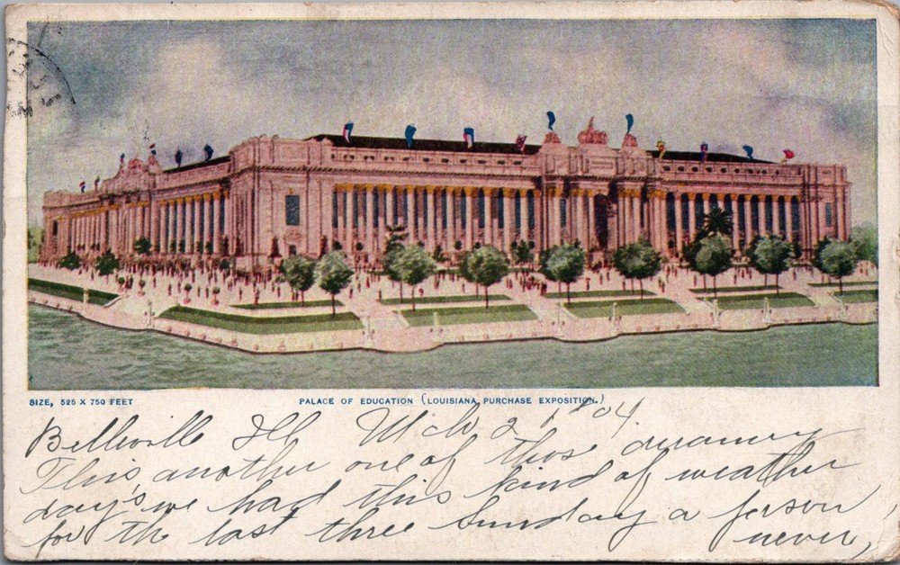 1904 St. Louis World's Fair Palace of Education Postcard Louisiana Purchase Expo