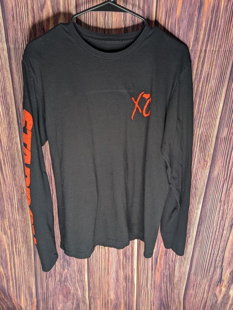 The Weeknd Starboy T Shirt Size L Long Sleeve Black XO Rap Pop Concert Graphic T