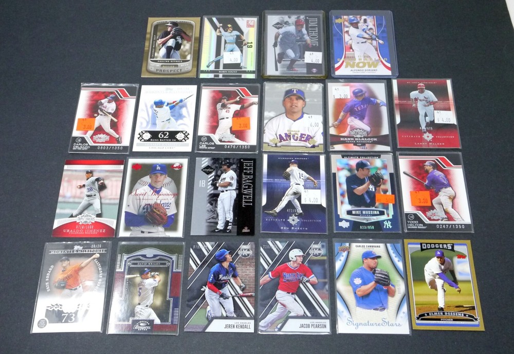 Lot of 22 Various Baseball MLB Cards - All Numbered #d - Rookies, Big Names