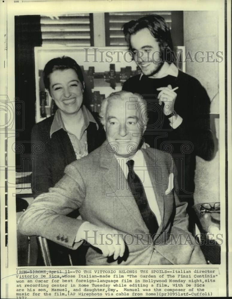 1972 Press Photo Vittorio De Sica won Oscar for 