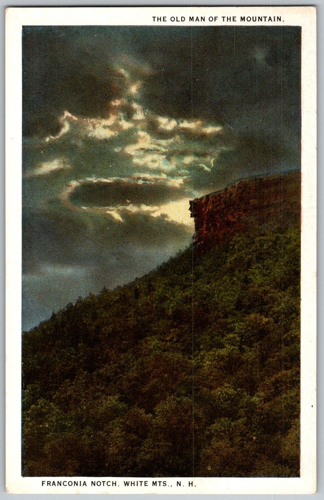 Vtg Postcard Old Man Of The Franconia Notch, NH 1930s