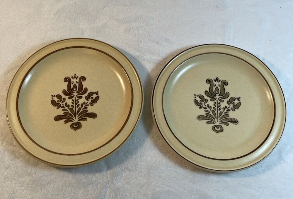 Set of 2 Pfaltzgraff Village Bread Salad Plate Brown 7” Vintage Replacement