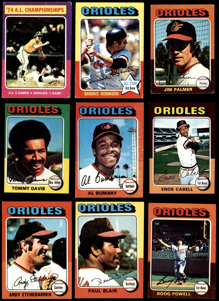 1975 Topps MINI Orioles Near Team Set 3.5 - VG+ 7109878 (25 / 31 cards)