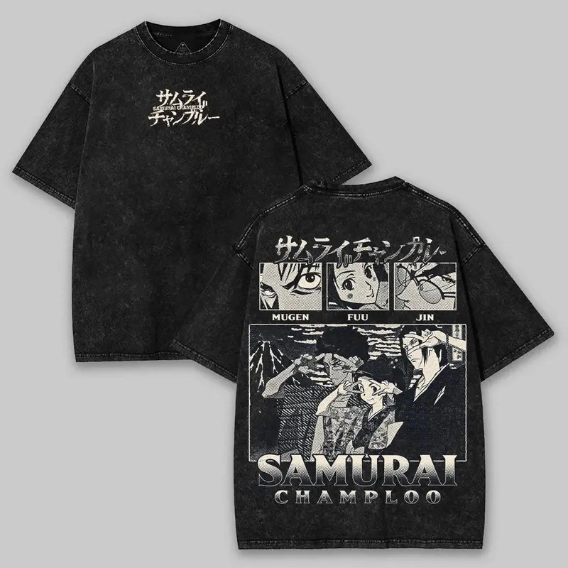 Samurai Champloo anime manga game 2 sided printed graphic tees T-shirt