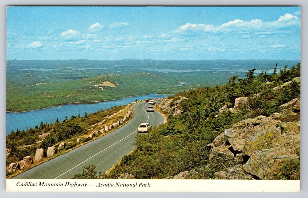 Cadillac Mountain Highway Acadia National Park Maine Chrome Postcard-image
