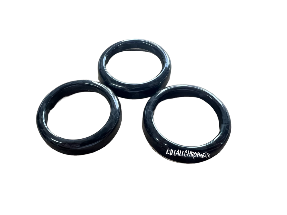 Fits Abarth 500 595 Dashboard Button Rings Covers - Real Carbon Fibre Black