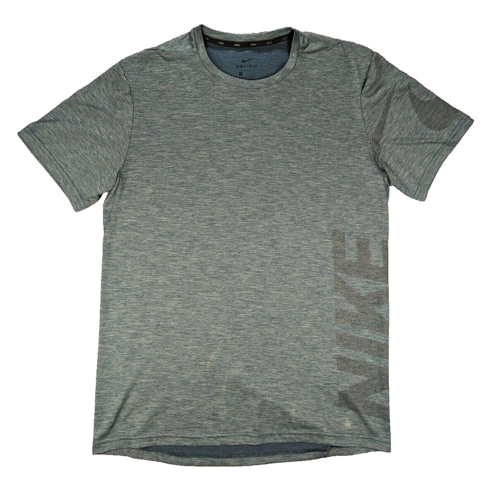 Nike Dri-Fit T-Shirt Medium Men's Blue Logo Short Sleeve Performance Sportswear
