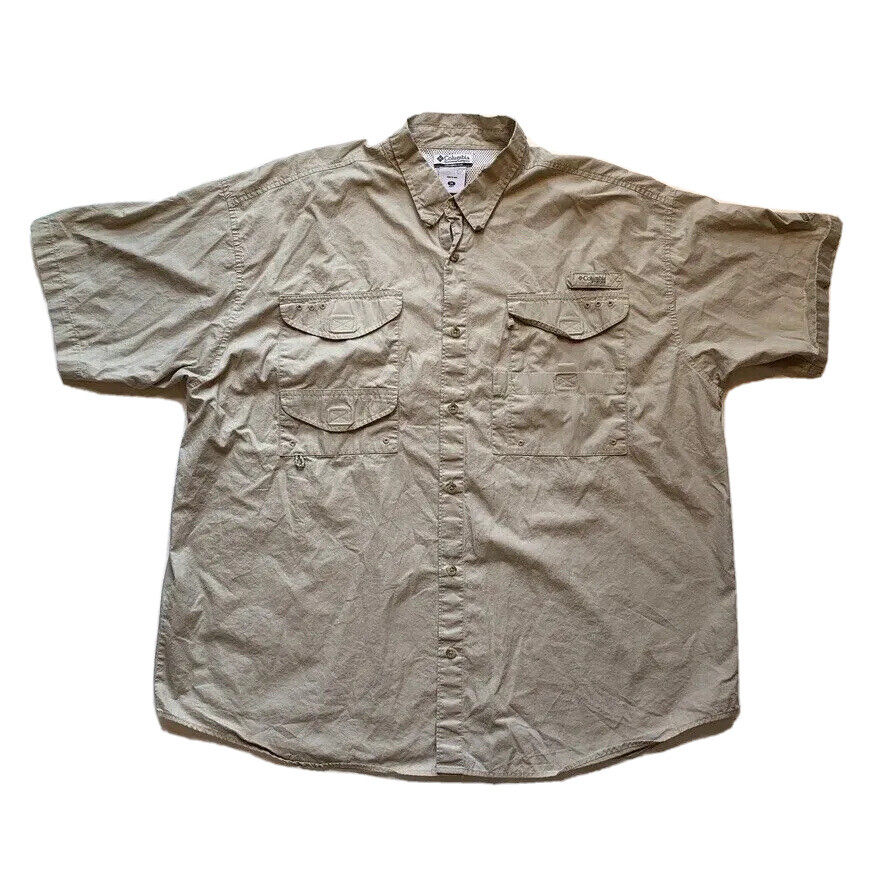 Columbia Men's 2X PFG Vented Fishing Shirt Short Sleeve Hiking Outdoor