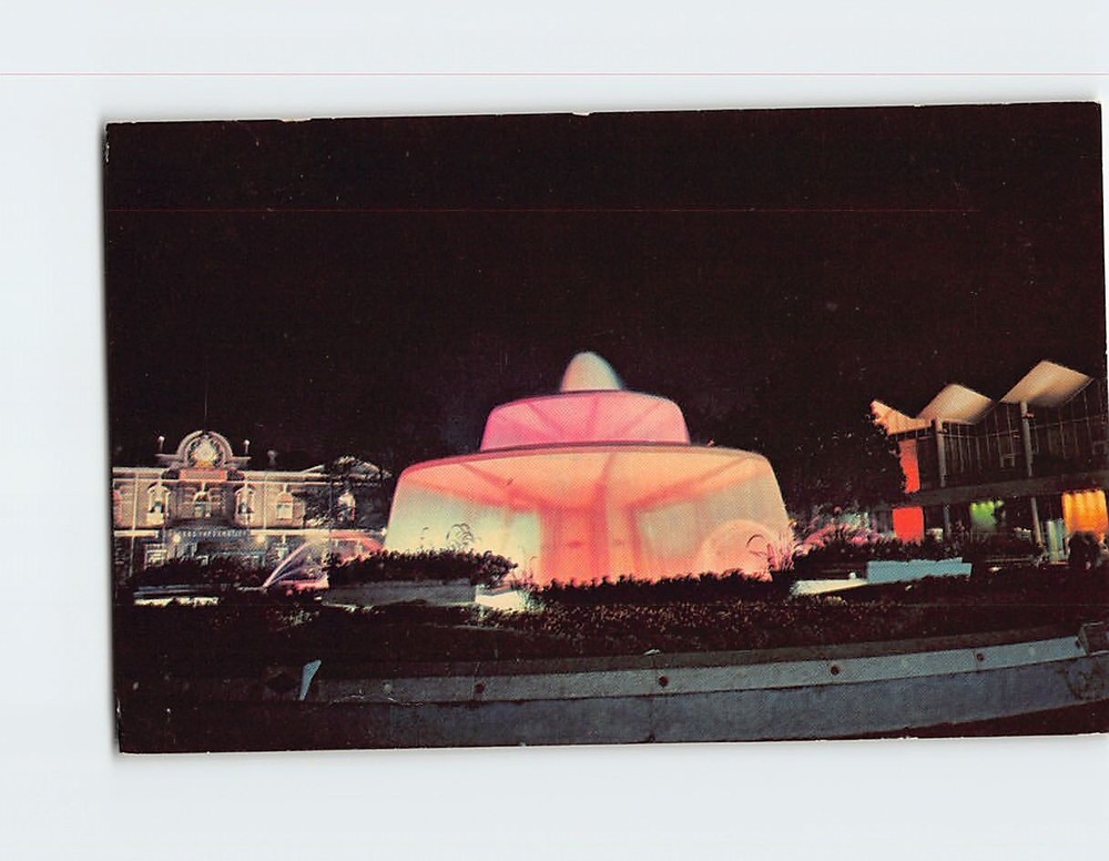 Postcard Princess Margaret Fountain at Night Toronto Ontario Canada