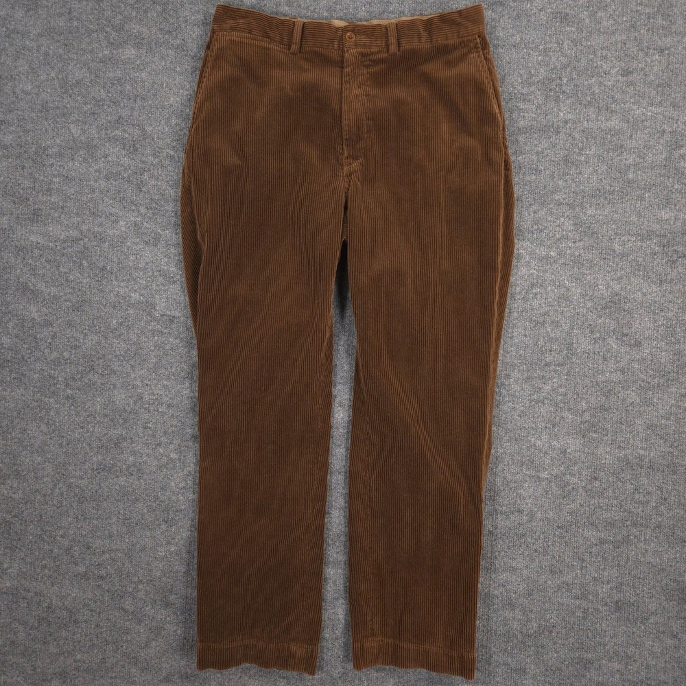 Vintage Polo Ralph Lauren Corduroy Pants Mens 34X30 Brown Coin Pocket Trousers