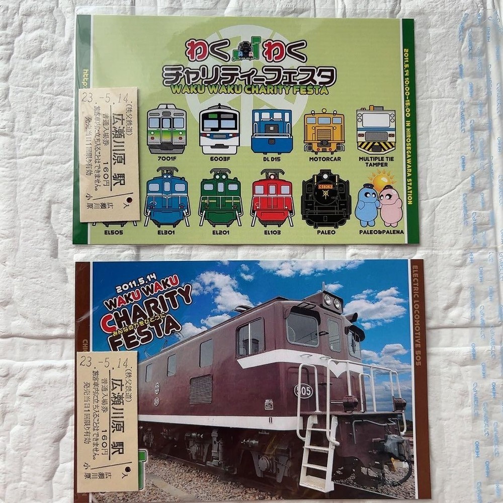Exciting Charity Fest Chichibu Railway Hirose Gawara Station Ticket Postcard