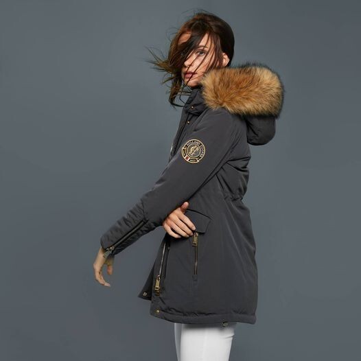 Holland Cooper navy Mountaineer padded long jacket parka coat 8