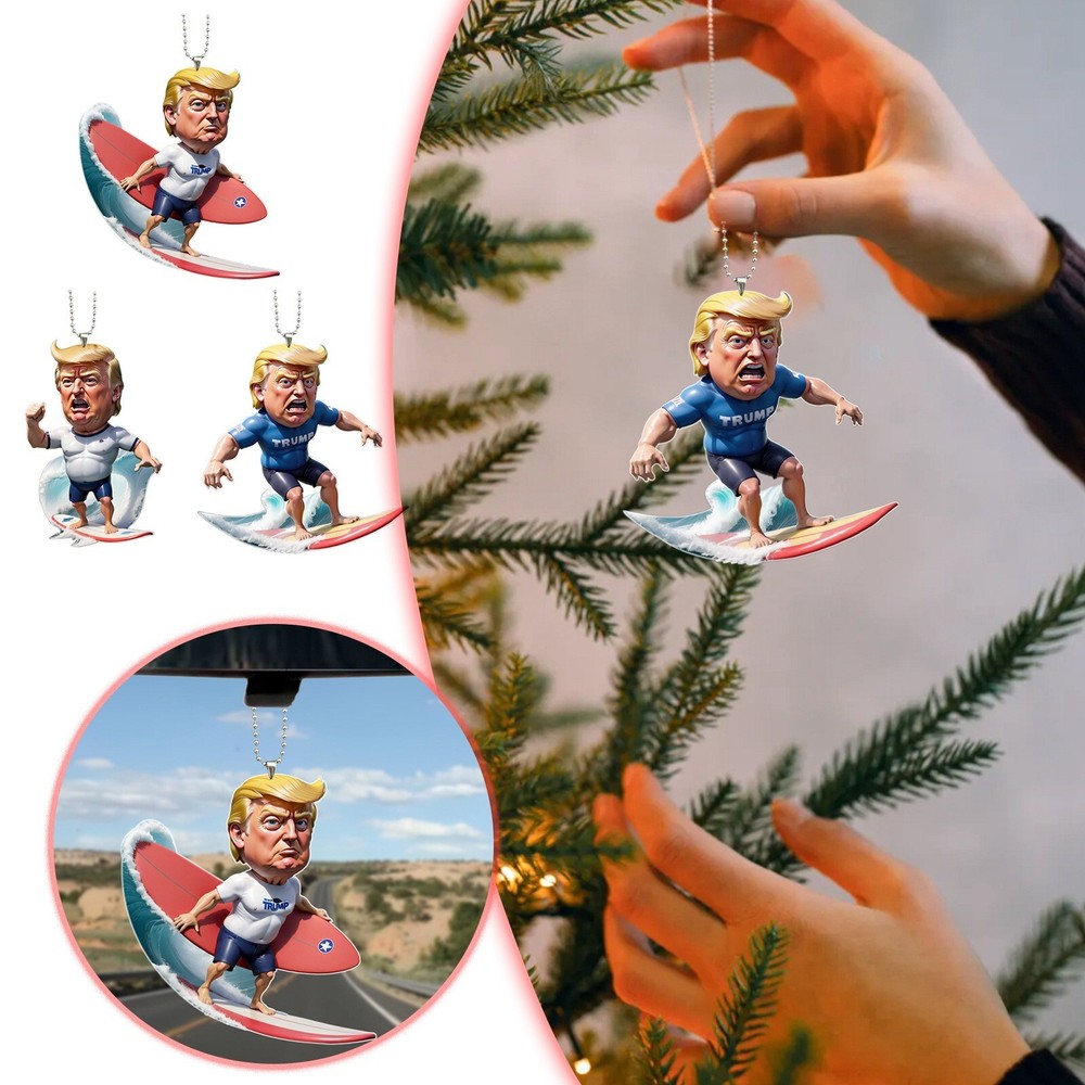 Patiotic Donald Trump 2024 Christmas ornament - Acrylic Tree Xmas Decor Holiday
