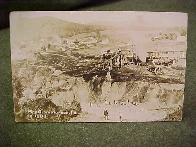 RPPC PINE GROVE FURNACE in 1883 PA  REAL PHOTO POSTCARD 1920s CUMBERLAND COUNTY