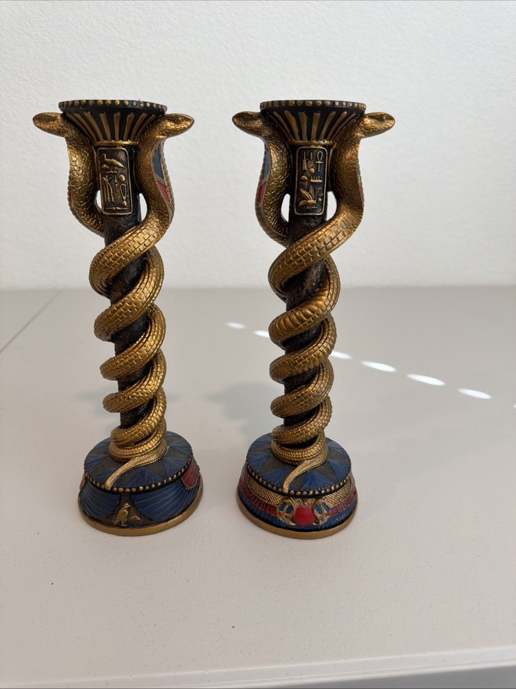 Design Toscano Renenutet, the Cobra Goddess Altar Candlestick - Set of 2