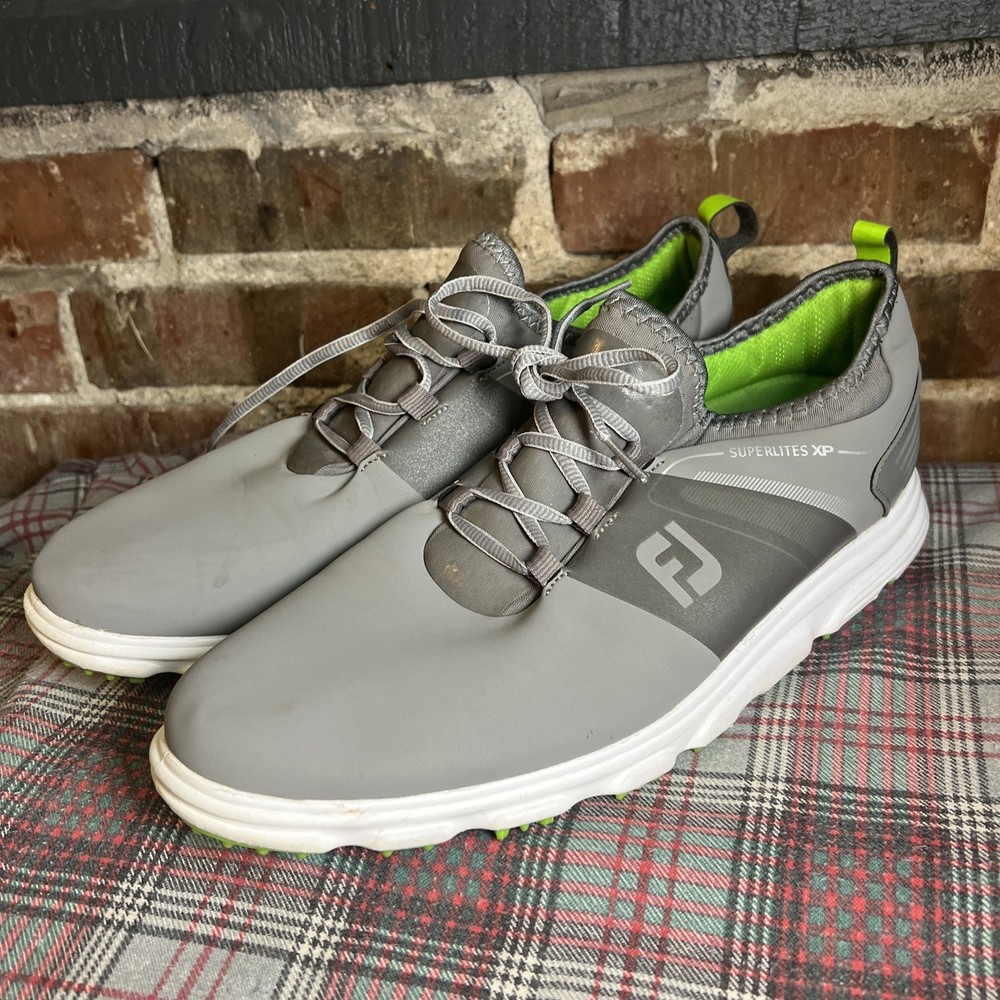 FootJoy Superlites XP Mens Size 12M Spikeless Golf Shoes Gray Leather 58065