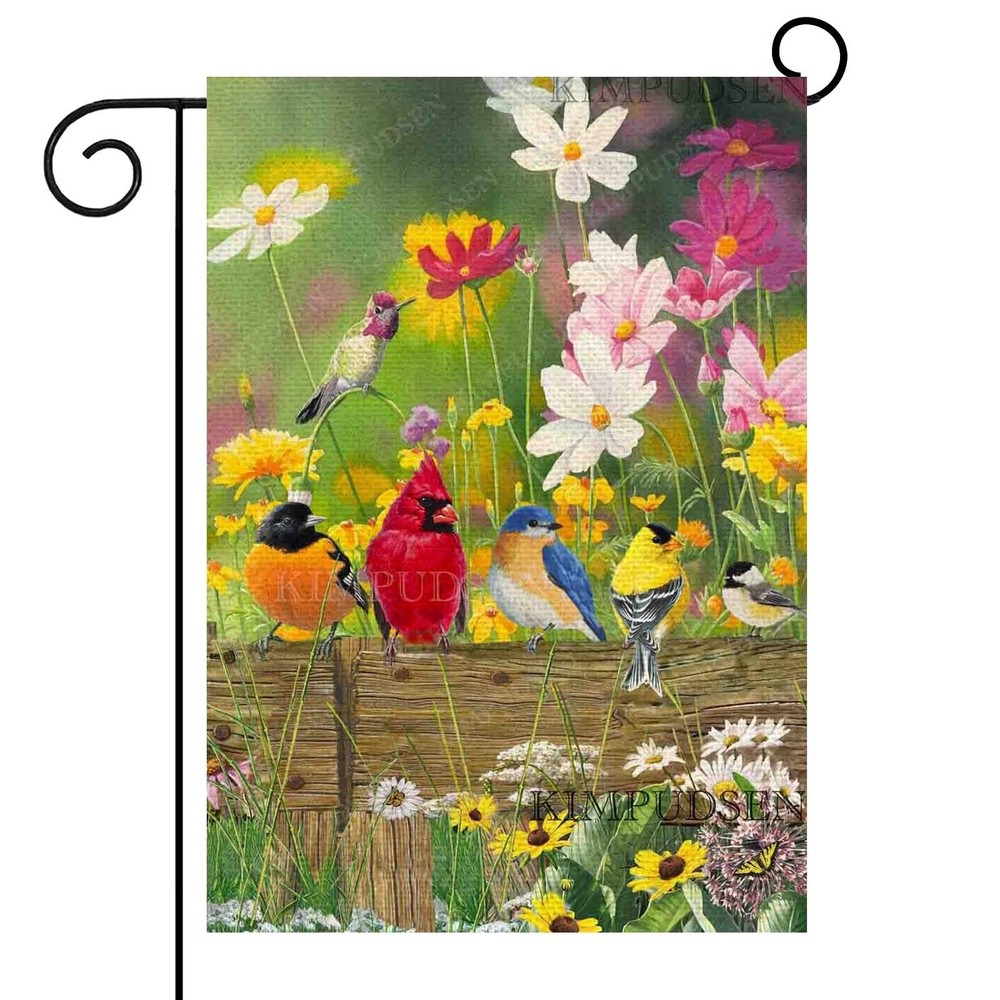 Spring Summer Hummingbird Garden Flag Double Sided 12x18 Inch, Birds Colorful...