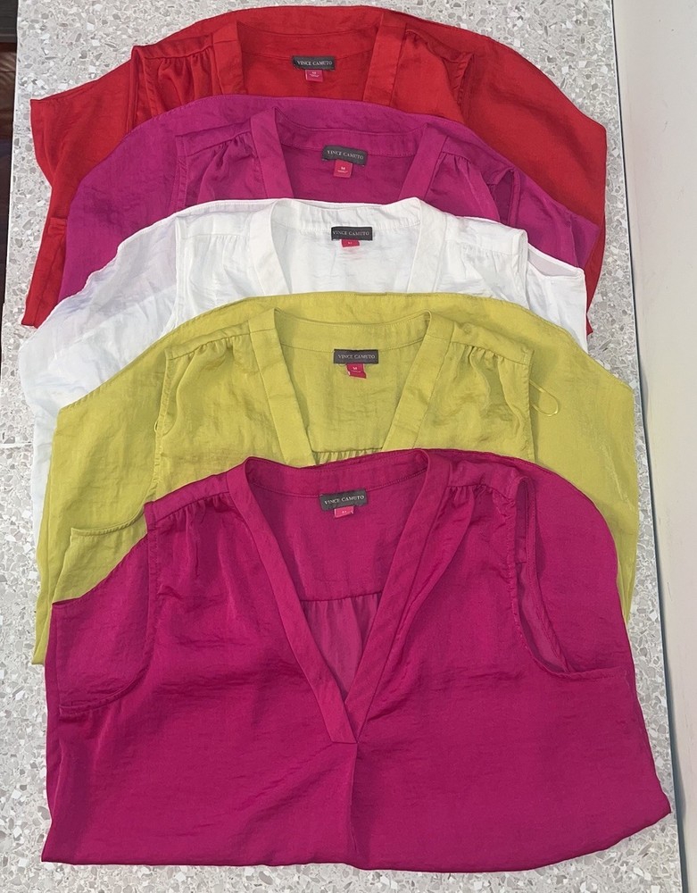 Vince Camuto Blouse 5 Size Medium Bohemian Pleated Sleeveless Resort or Office