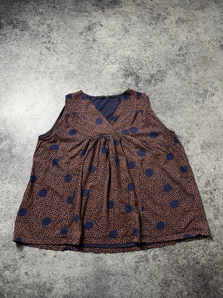 🔥Gudrun Sjoden Boheme Polka Dot Abstract Dress Tank Top Shirt Blouse