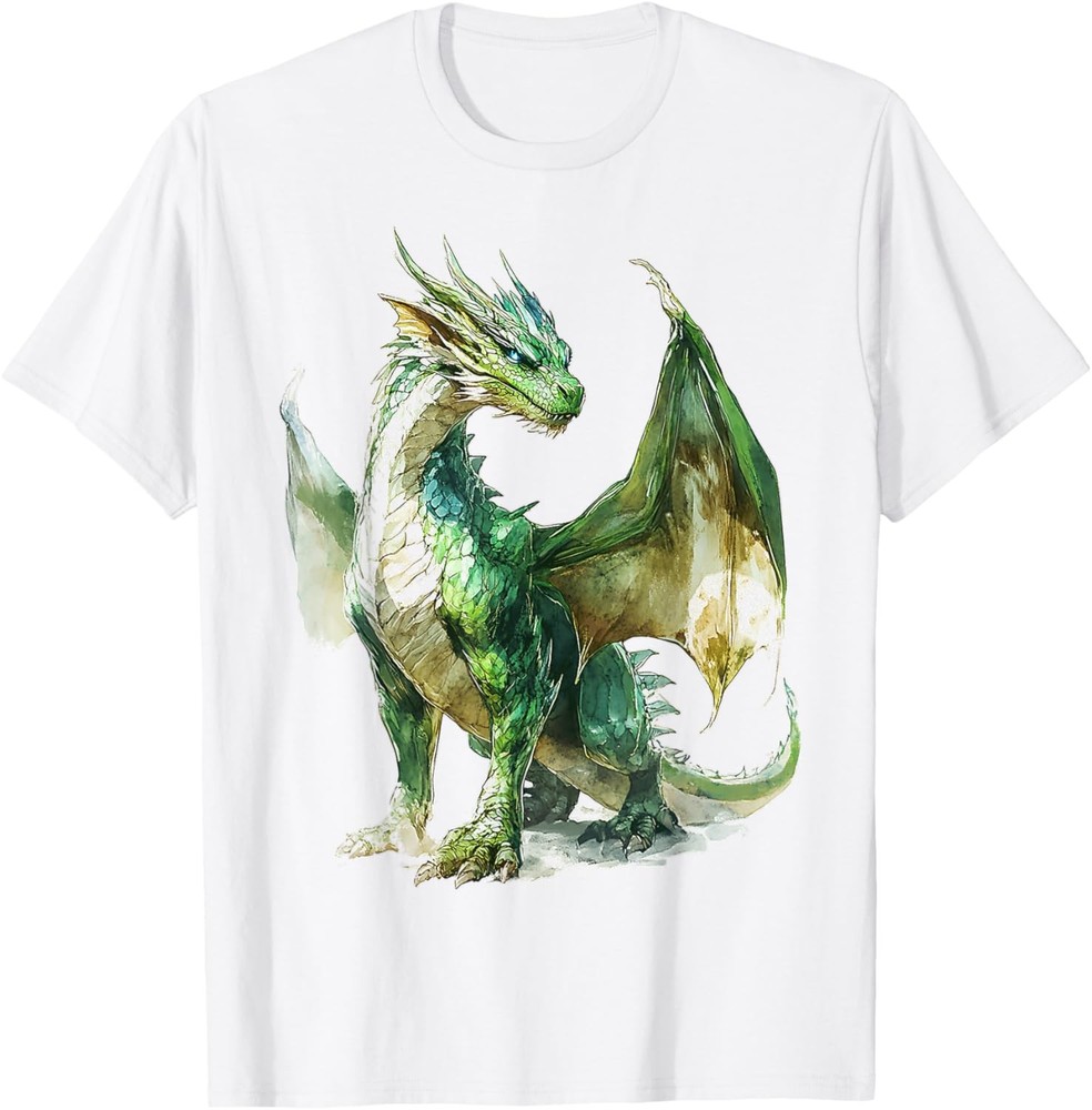 Mythical Green Dragon Art T-Shirt & Hoodie