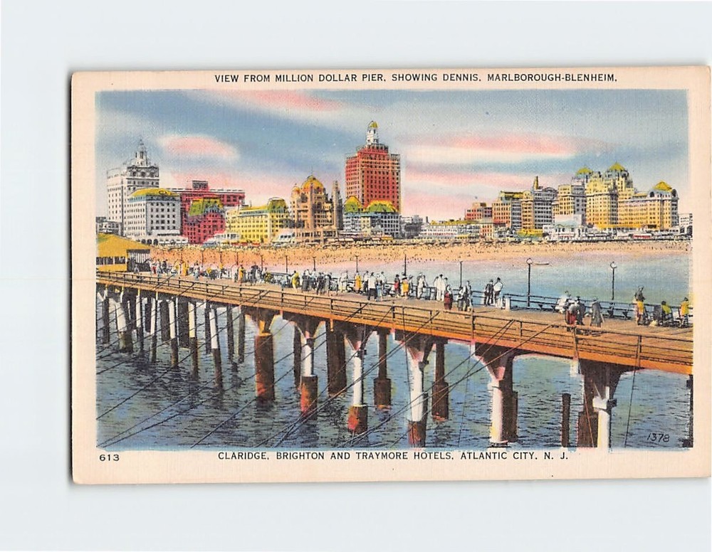 Postcard View From Million Dollar Pier Atlantic City USA