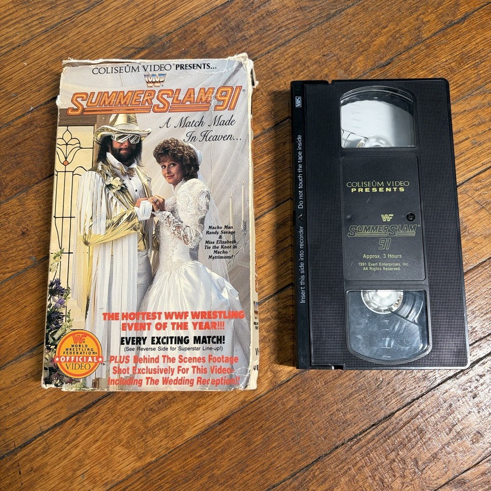 WWF SUMMERSLAM 1991 Big Box VHS Coliseum Video Wrestling Macho Man Wedding WWE